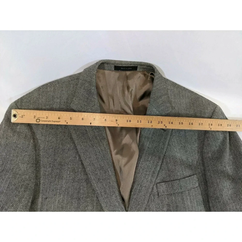 Lauren Ralph Lauren Wool Men's Jacket Blazer Chevron Two Button See Measurements